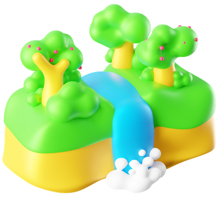Water Falls  3D Icon