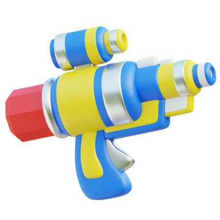 Colorful 3 D Water Gun For Playful Fun 3D Icon