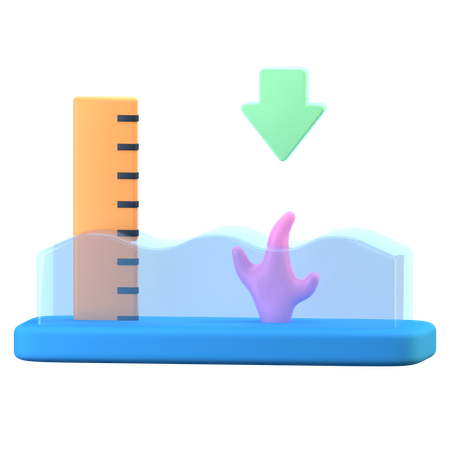 Water Level Down  3D Icon