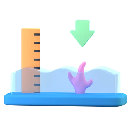 Water Level Down  3D Icon
