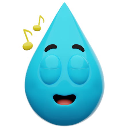 Water Listening To Music Emoji  3D Icon