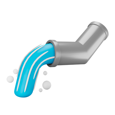 Water out of pipe 3D Illustration