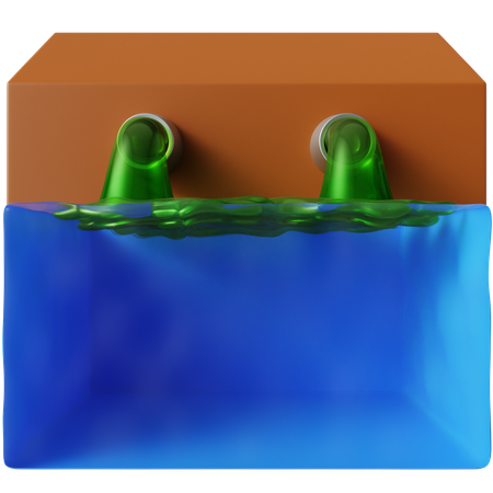 Water pollution  3D Icon