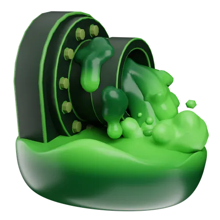 Water polution  3D Icon