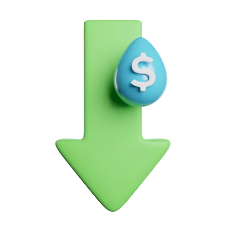 Water Price Drop  3D Icon