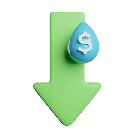 Water Price Drop  3D Icon
