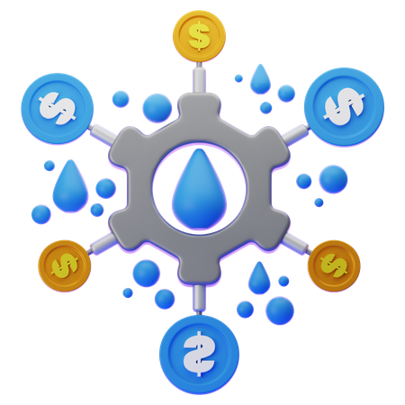 Water Project Funding  3D Icon