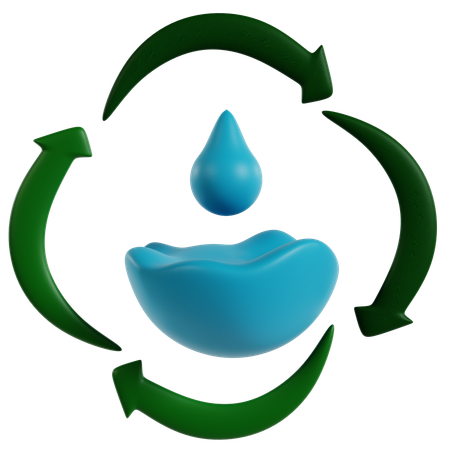 Water Recycling  3D Icon