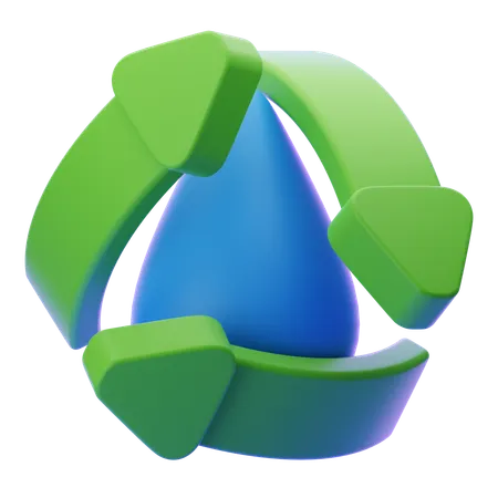 Water Recycling  3D Icon
