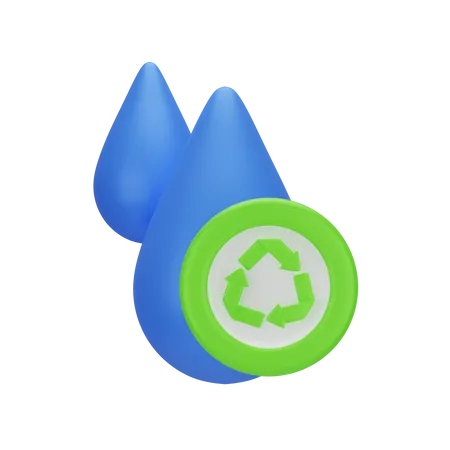 Water Recycling 3 D Go Green 3D Icon