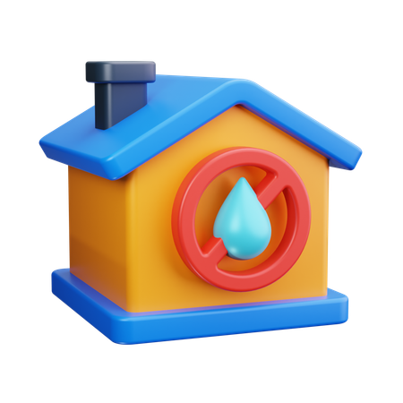 Water Shortage In House  3D Icon