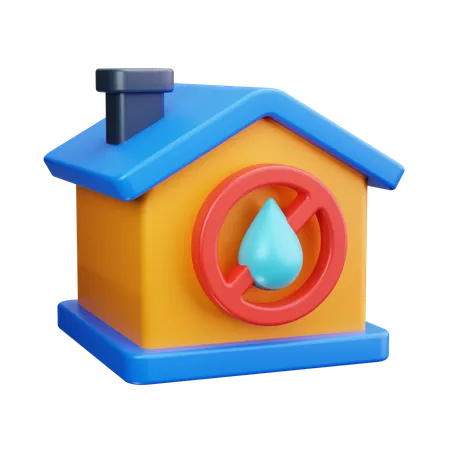 Water Shortage In House  3D Icon