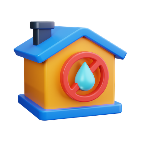 Water Shortage In House  3D Icon