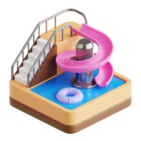 Water Slide  3D Icon