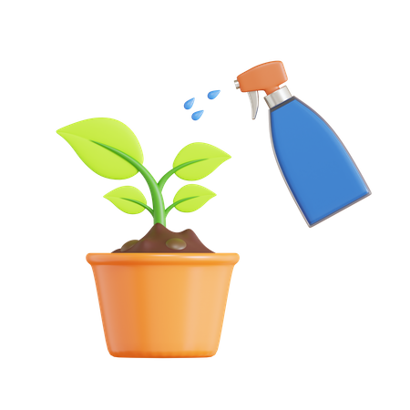 Water Spray On Plant  3D Icon