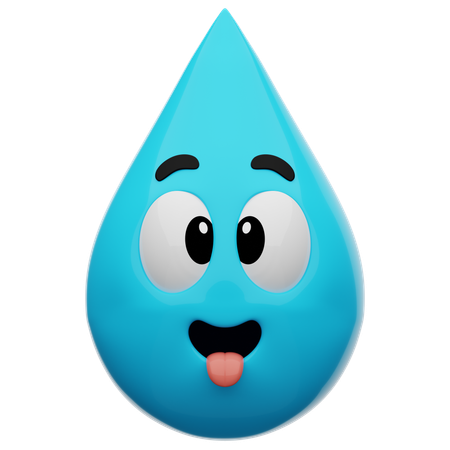 Water Sticking Out Its Tongue Emoji  3D Icon