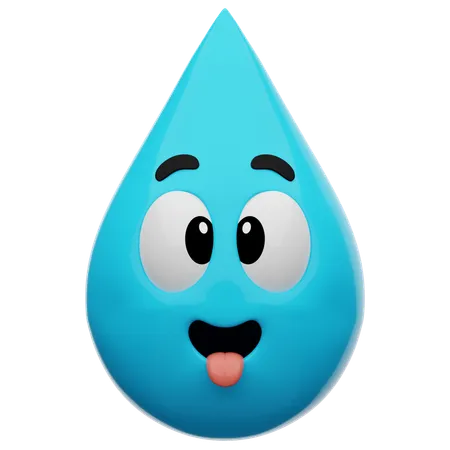 Water Sticking Out Its Tongue Emoji  3D Icon