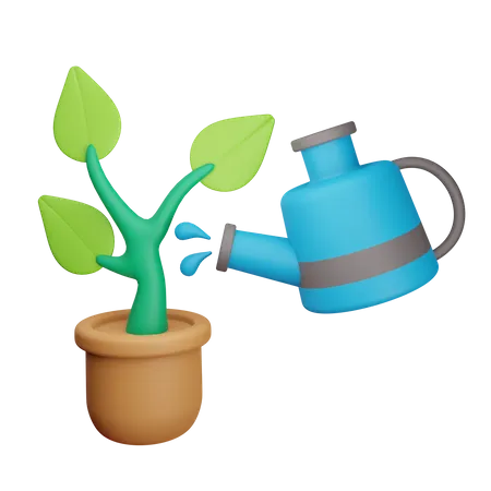 Water The Plant  3D Icon