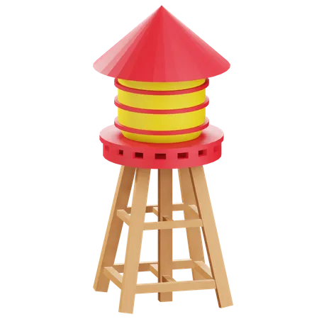 3 D Water Tower Illustration With Transparent Background 3D Icon