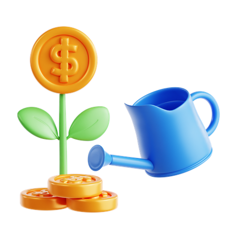 Watering Dollar Plant  3D Icon