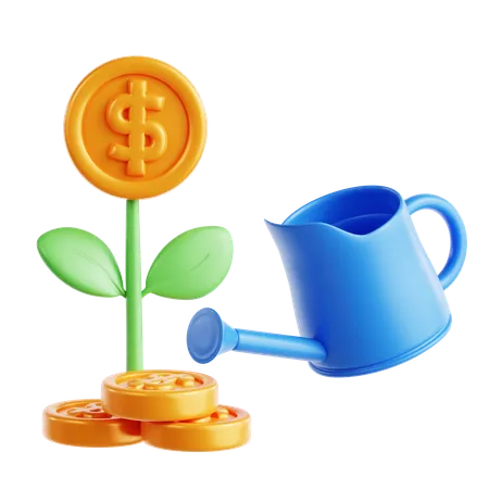 Watering Dollar Plant  3D Icon