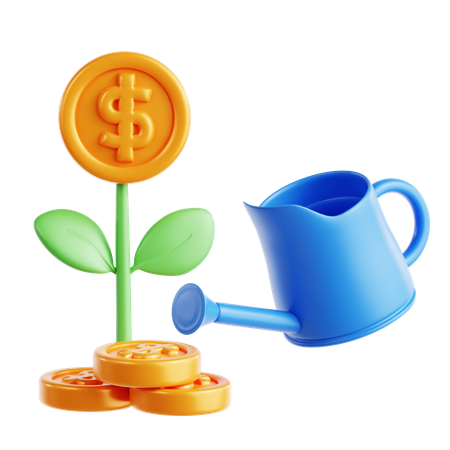 Watering Dollar Plant  3D Icon