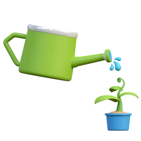 Watering Plant 3D Icon