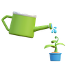 watering plant 3d logos