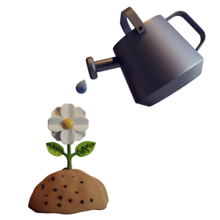 Watering Plant 3D Icon