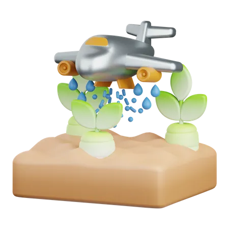 3 D Rendering Watering Plants Isolated Useful For Agriculture Technology Smart Farm And Innovation Design Element 3D Icon