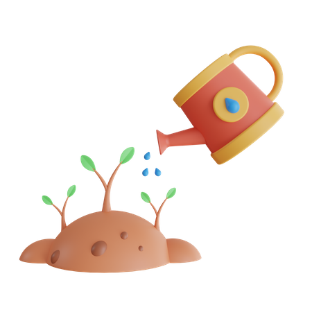 Watering To Plant  3D Icon