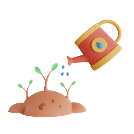Watering To Plant 3D Icon