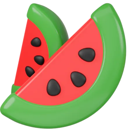 3 D Rendered Watermelon Slice Icon Illustration 3D Icon