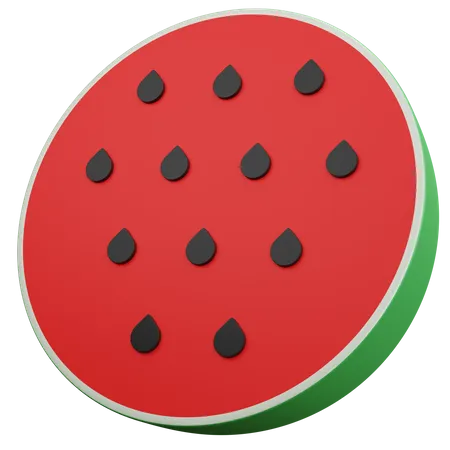3 D Rendering Watermelon Isolated 3D Icon