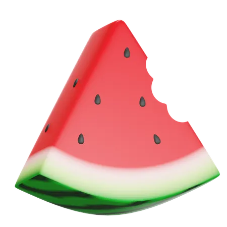 3 D Illustration Bitten Watermelon Icon 3D Icon