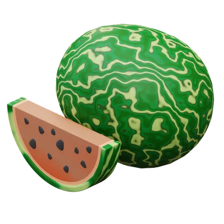 3 D Illustration Of Watermelon 3D Icon