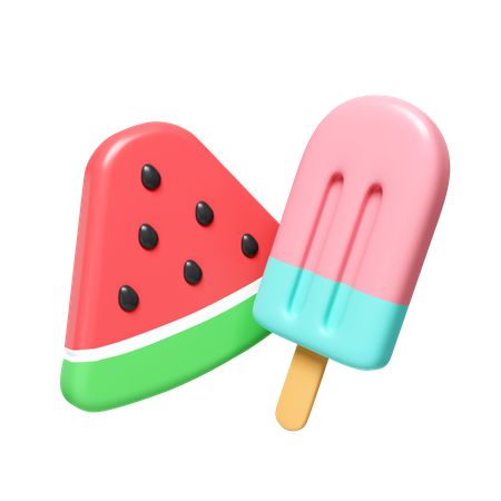 Watermelon And Popsicle  3D Icon