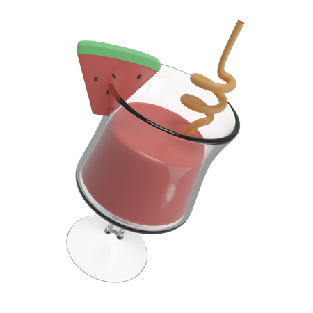 Watermelon Juice  3D Illustration