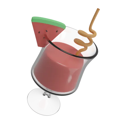 Watermelon Juice 3D Illustration