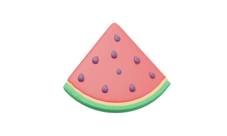 Watermelon Slice 3D Illustration
