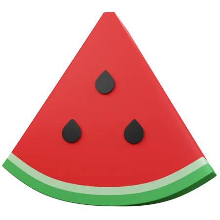 3 D Rendering Slice Watermelon Isolated 3D Icon