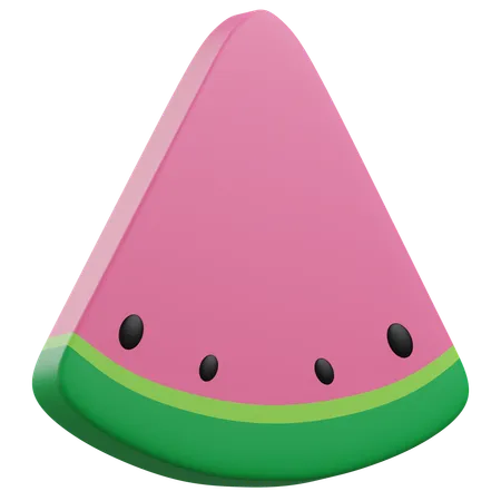 Slice Of Watermelon 3 D Illustration With Transparent Background 3D Icon