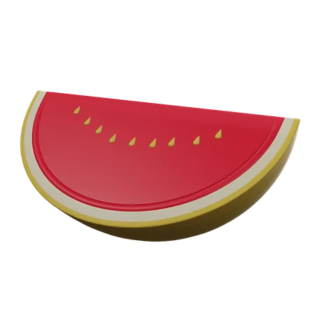 3 D Watermelon Slice Illustration 3D Icon