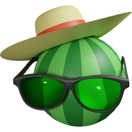 Watermelon With Glasses  3D Icon