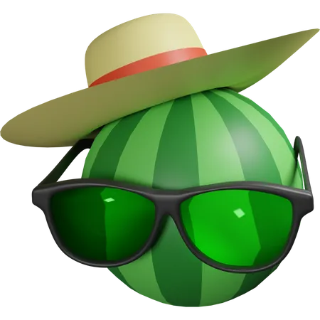 Watermelon With Glasses  3D Icon