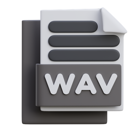 WAV 파일  3D Icon