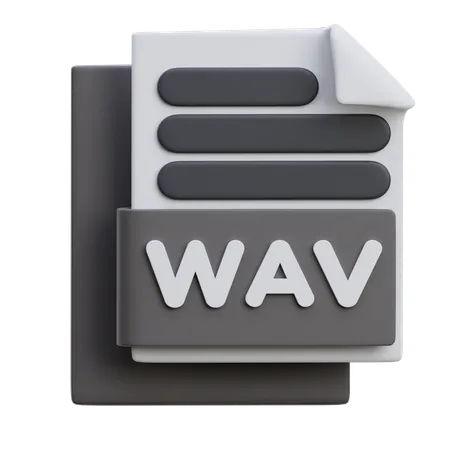 WAV 파일  3D Icon