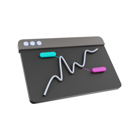 Wave Chart  3D Icon