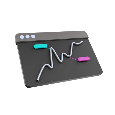 Wave Chart  3D Icon