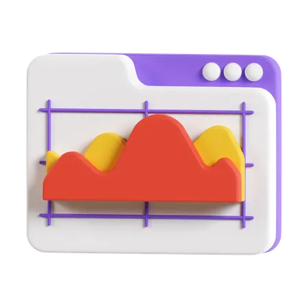 Wave Chart  3D Icon